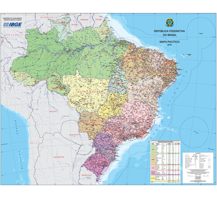 Mapa do Brasil Político 2016