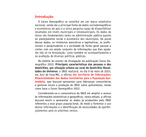 OFICINA PRESENCIAL : Um território de informações: O Censo 2022 e possíveis aplicações Braslia/DF