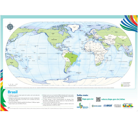 A1 - Mapa mundi IBGE - G20 - Tiragem limitada